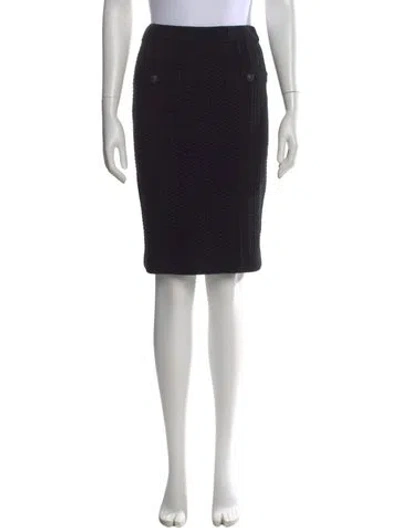 Pre-owned Chanel 2017 Midi Length Skirt W/ Tags In Black