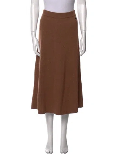 Pre-owned Chanel 2017 Midi Length Skirt W/ Tags In Brown