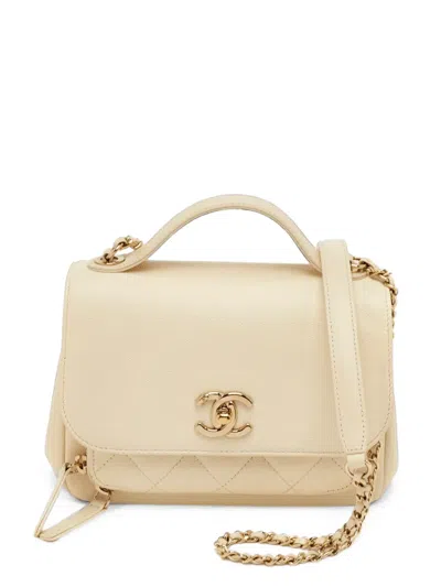 Pre-owned Chanel 2017 Mini Business Affinity Cc Turn-lock Tote Bag In Neutrals