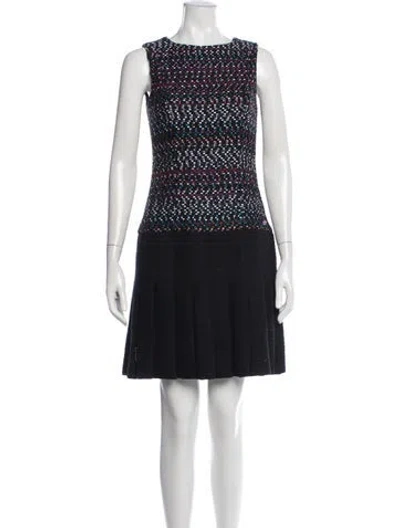 Pre-owned Chanel 2017 Mini Dress In Blue