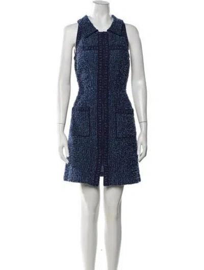 Pre-owned Chanel 2017 Mini Dress In Blue