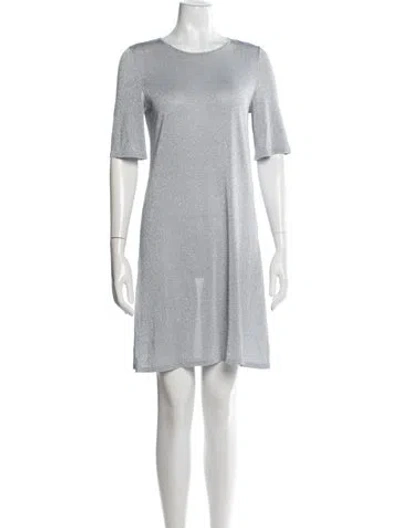 Pre-owned Chanel 2017 Mini Dress In Silver