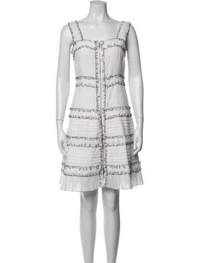 Pre-owned Chanel 2017 Mini Dress In White