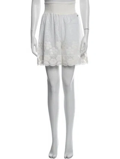 Pre-owned Chanel 2017 Mini Shorts In White