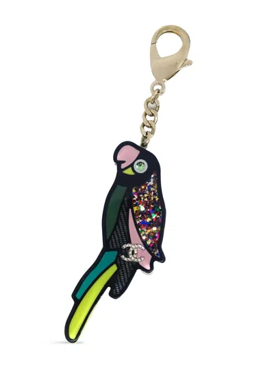 Pre-owned Chanel 2017 Parrot Bag Charm In 金色
