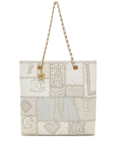 Pre-owned Chanel 2017 Patchwork Tote Bag In Neutrals