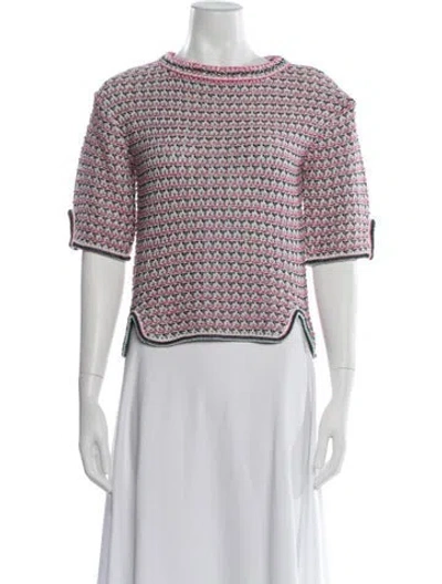 Pre-owned Chanel 2017 Patterned Sweater W/ Tags In Pink