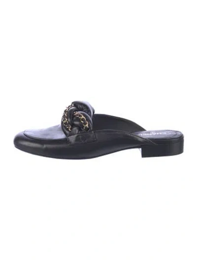Pre-owned Chanel 2017 Quilted Pattern Mules In Black