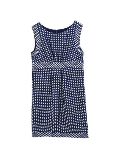 Pre-owned Chanel 2017 Sequin-embellished Tweed Mini Dress In Blue