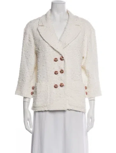 Pre-owned Chanel 2017 Silk Blazer In Neutrals