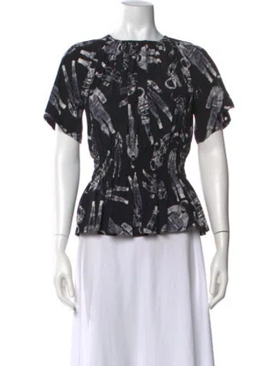 Pre-owned Chanel 2017 Silk Blouse In Black
