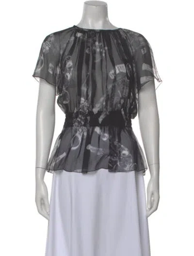 Pre-owned Chanel 2017 Silk Blouse In Black