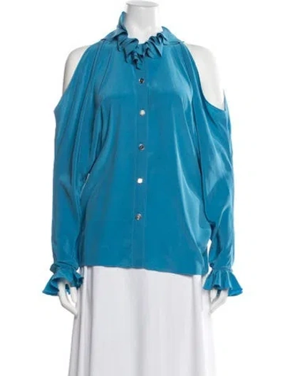 Pre-owned Chanel 2017 Silk Blouse In Blue
