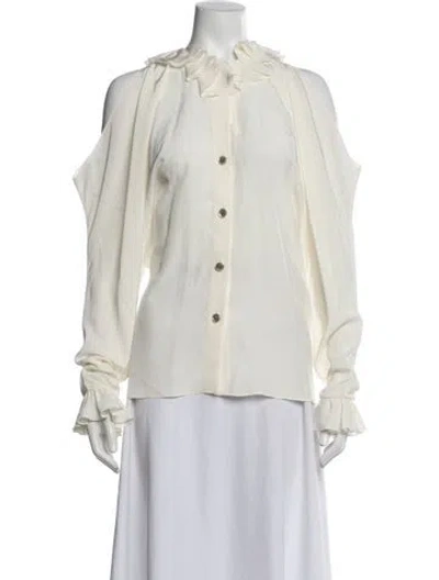 Pre-owned Chanel 2017 Silk Blouse In Neutral