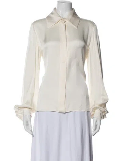 Pre-owned Chanel 2017 Silk Blouse In Neutral
