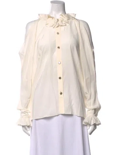 Pre-owned Chanel 2017 Silk Blouse In Neutrals