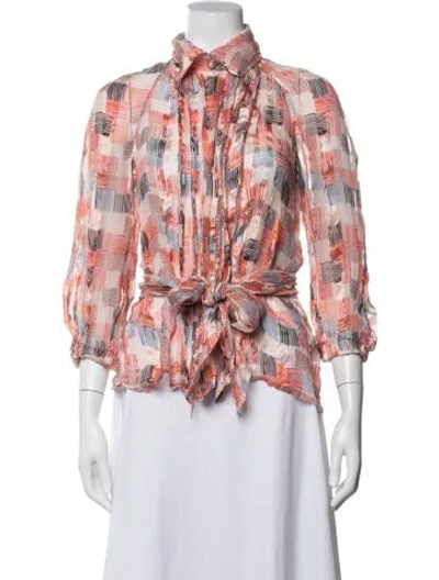Pre-owned Chanel 2017 Silk Blouse In Red
