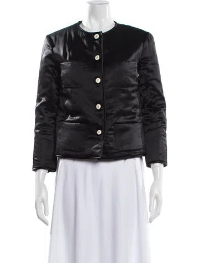 Pre-owned Chanel 2017 Silk Evening Jacket In Black