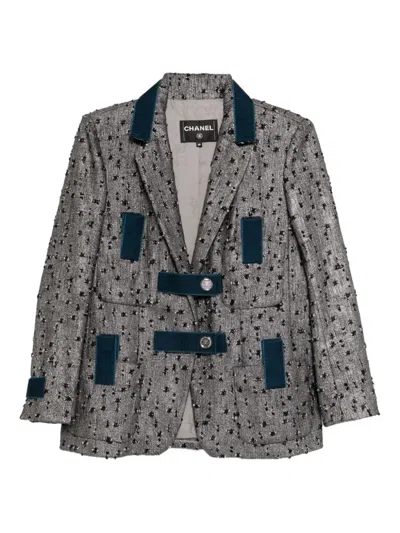 Pre-owned Chanel 2017 Single Breasted Jacket In Gray