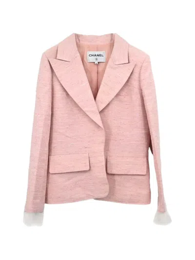 Pre-owned Chanel 2017 Single-breasted Blazer In Pink