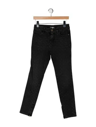 Pre-owned Chanel 2017 Skinny Leg Jeans In Black