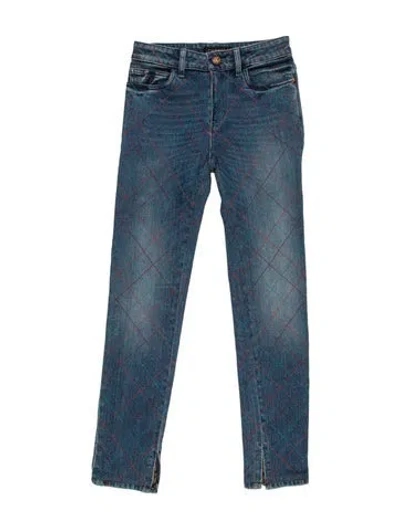 Pre-owned Chanel 2017 Skinny Leg Jeans In Blue