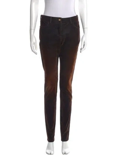 Pre-owned Chanel 2017 Skinny Leg Pants In Brown