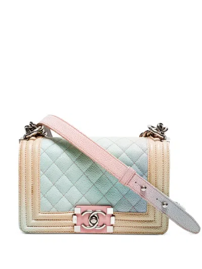 Pre-owned Chanel 2017 Small Boy  Shoulder Bag In Neutral