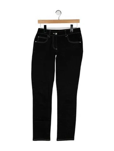 Pre-owned Chanel 2017 Straight Leg Jeans In Black