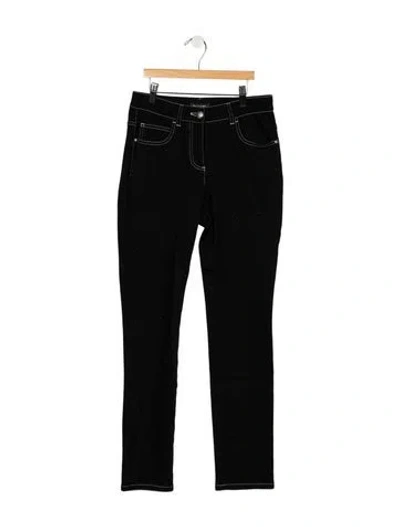 Pre-owned Chanel 2017 Straight Leg Jeans In Black