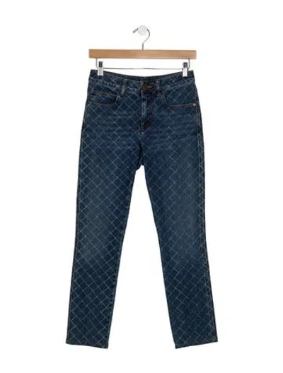 Pre-owned Chanel 2017 Straight Leg Jeans W/ Tags In Blue