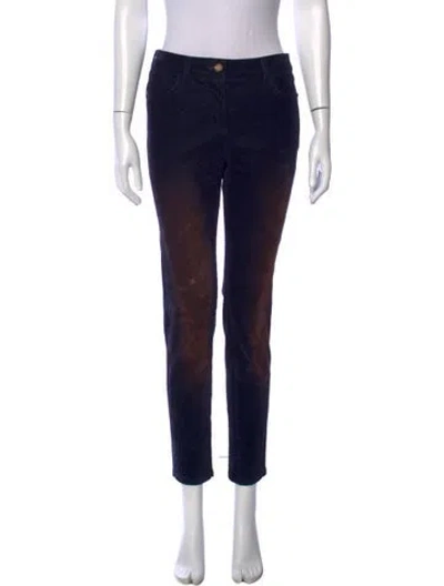 Pre-owned Chanel 2017 Straight Leg Pants In Blue