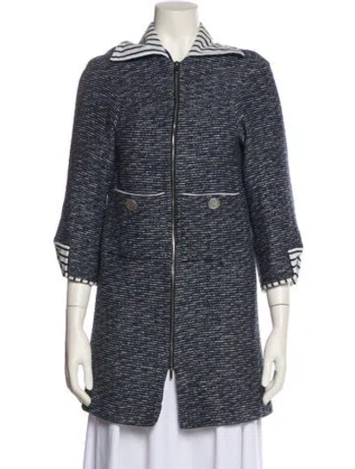Pre-owned Chanel 2017 Striped Coat In Multi