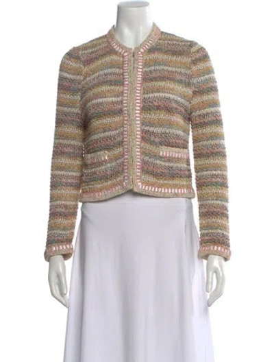 Pre-owned Chanel 2017 Striped Sweater In Neutral