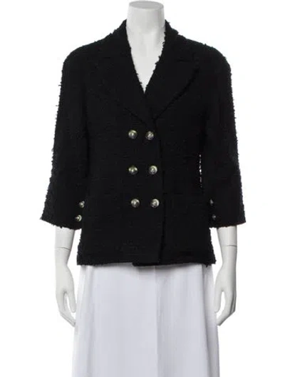 Pre-owned Chanel 2017 Tweed Blazer In Black