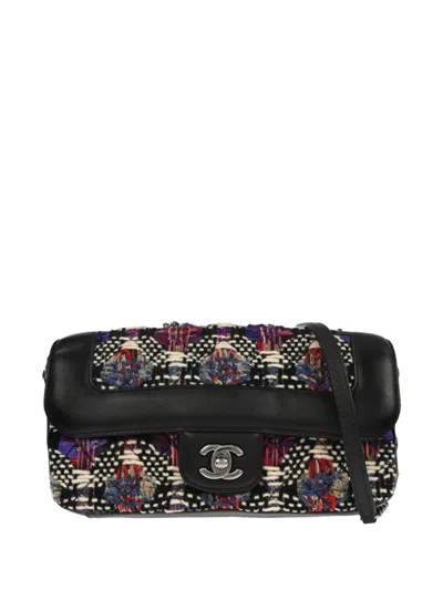 Pre-owned Chanel 2017 Tweed Coco Corset Shoulder Bag In Black