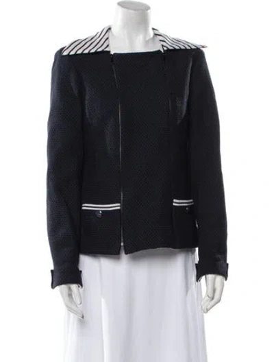 Pre-owned Chanel 2017 Tweed Evening Jacket In Blue