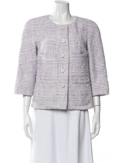 Pre-owned Chanel 2017 Tweed Jacket In Purple