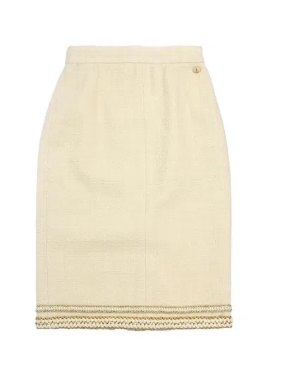 Pre-owned Chanel 2017 Tweed Mini Skirt In Neutrals