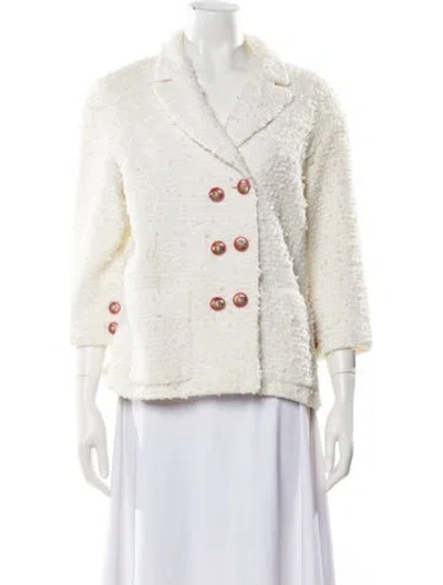 Pre-owned Chanel 2017 Tweed Pattern Blazer In Neutral