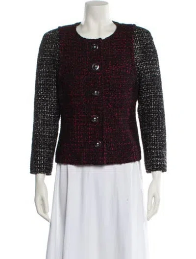 Pre-owned Chanel 2017 Tweed Pattern Evening Jacket In Black