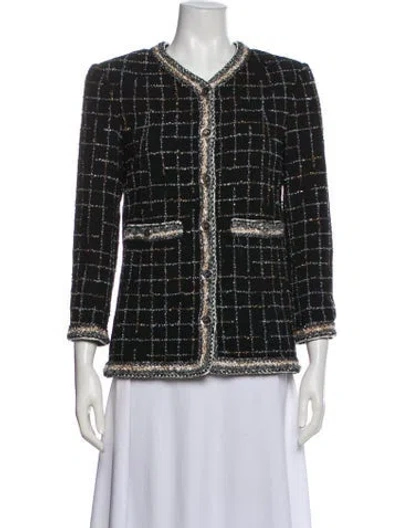 Pre-owned Chanel 2017 Tweed Pattern Evening Jacket In Multi