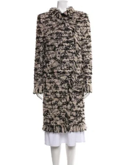 Pre-owned Chanel 2017 Tweed Pattern Faux Fur Coat W/ Tags