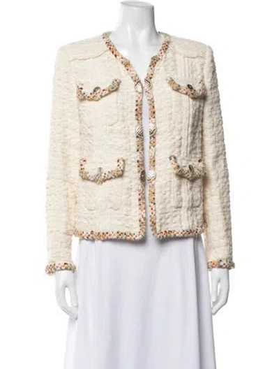 Pre-owned Chanel 2017 Tweed Pattern Jacket In Neutrals