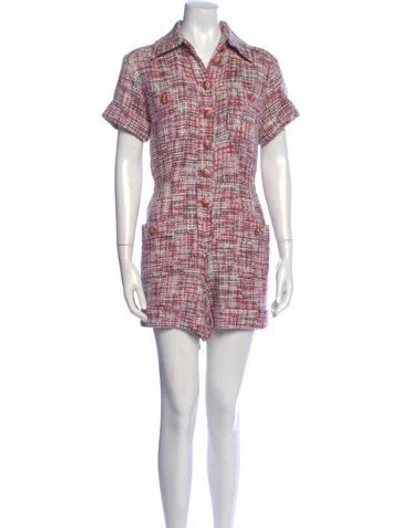 Pre-owned Chanel 2017 Tweed Pattern Romper W/ Tags In Multicolor