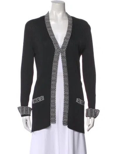 Pre-owned Chanel 2017 V-neck Sweater In Black