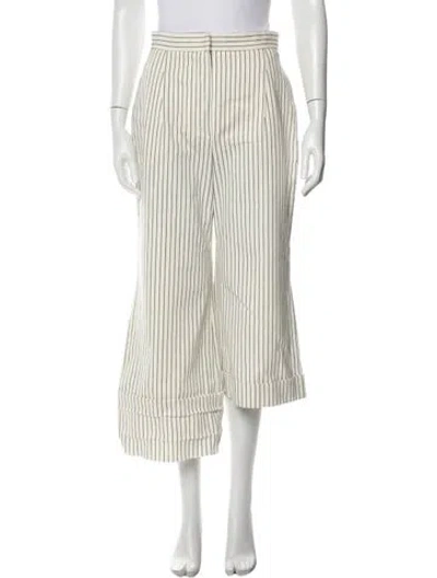 Pre-owned Chanel 2017 Wide Leg Pants In White