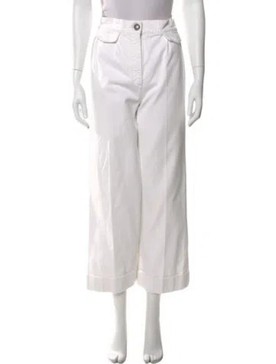 Pre-owned Chanel 2017 Wide Leg Pants In White