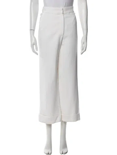 Pre-owned Chanel 2017 Wide Leg Pants In White