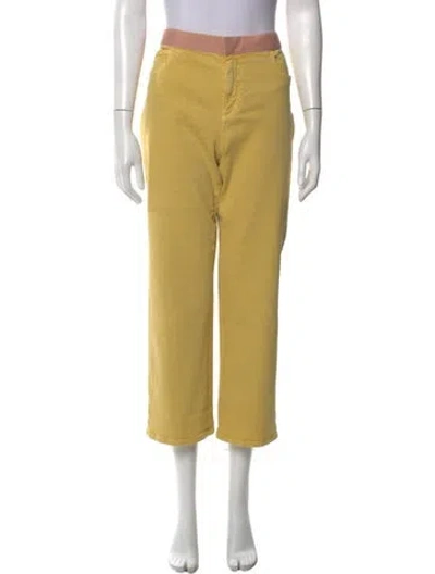 Pre-owned Chanel 2017 Wide Leg Pants In Yellow